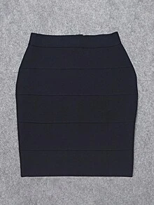Women Classic Mini Skirt Sexy Slim Fit Slimming Ladies' Striped Bandage Skirt Party Club Black Bodycon