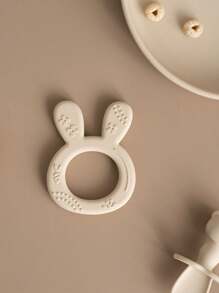 1pc Rabbit Teether Toy Baby Silicone Teether Ring Easy-To-Hold Soothing Sore Gums For Teething Chewing - Multicolor - View 9