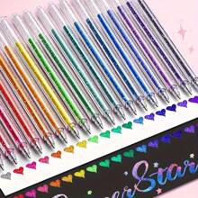 48pcs/24pcs/18pcs/12pcs/8pcs Color Flash Ballpoint Pen Set, 1.0mm Medium Pen Tip, Waterproof, Plastic Ball Pen, Clear And Visible Ink Volume, Suitable For Cardboard, Painting, Marking, Diary, Coloring, Art Projects. 48 Colors To Choose From, Very Bright Metallic Colors Back To School