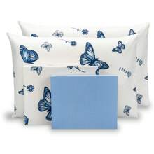 Single/Single/Double/Queen/King/Super King 4-Piece Sheet Set With Printed Elastic Band Percale 180 Thread Count - 查看 4