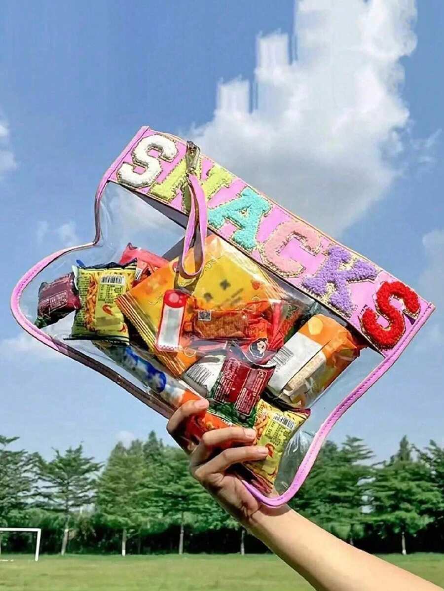 1 Túi đựng đồ ăn nhẹ/đồ trang điểm tối giản màu sắc thời trang, có in chữ, túi đựng đồ vệ sinh cá nhân có khóa kéo, túi đựng phụ kiện trang điểm, túi xách tay chống thấm nước bằng PVC, túi đựng đồ vệ sinh cá nhân có khóa kéo, túi đựng phụ kiện trang điểm, túi đựng đồ vệ sinh cá nhân trong suốt cho nữ, cần thiết cho chuyến đi, quà tặng sinh nhật túi đựng đồ trang điểm đồ dùng học tập du lịch đồ dùng thiết yếu khi đi du lịch túi đựng đồ trang điểm đồ dùng thiết yếu cho ngày lễ túi đựng mỹ phẩm túi đựng đồ trang điểm làm đẹp - Nhiều màu - Xem 1