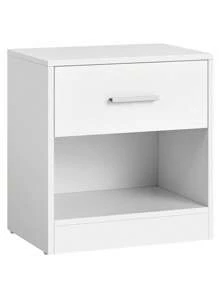 VASAGLE Bedside Table With Drawer, Handle, Open Compartment, For Bedroom, Living Room, Classic White - White - View 8