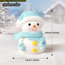 10 件圣诞雪人树脂小雕像 - 桌面装饰标牌和牌匾，多用途树脂工艺雪人，节日冬季装饰 - 彩色 - 查看 4
