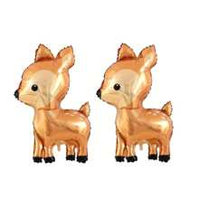 2 Peças Balões de Alumínio em Forma de Rena Estéreo 4D, Decoração de Natal