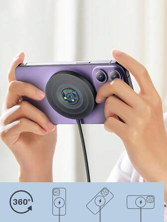 Magnetic Wireless Charger Compatible With Iphone 16/16 Pro/16 Plus/16 Pro Max, 2 In 1 15W Fast Magnetic Charging Compatible With Mag- Charger Compatible With Iphone 16/15/14/13/12 Series And Air Pods 4/3/Pro Nan