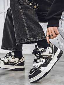 Men's Fashion Comfortable Thick Sole Versatile Low Top Casual Sneakers, Platform Chunky Sneakers For All Seasons