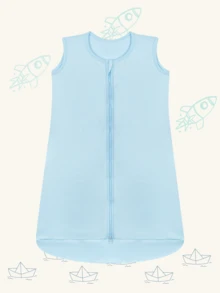 DCP Kids Kit 2 Sleeping Bags Baby Carrier Plush Warm Blanket Blue Pajamas 100% Cotton - Màu xanh nhạt - Xem 2