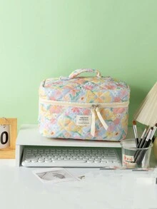 Túi đựng mỹ phẩm họa tiết hoa dung tích lớn có tay cầm, đựng dụng cụ làm đẹp di động, túi đựng đồ trang điểm cho nữ, túi đựng đồ vệ sinh cá nhân khi đi du lịch, túi đựng đồ trang điểm chần hoa, túi đựng mỹ phẩm du lịch, túi đựng đồ vệ sinh cá nhân khi đi du lịch, túi đựng mỹ phẩm cầm tay, túi đựng son môi, hộp đựng bút chì, túi đựng bút - Nhiều màu - Xem 18