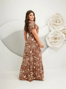 New Premier Stylish Women's Long Dress - Màu nâu  Mocha - Xem 3