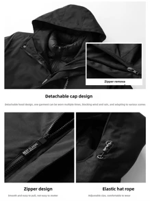 2pcs/Set Lining Winter Jacket Outdoor Windbreaker For Women, Detachable 3-In-1, Hiking Sports, Casual Couple Coats