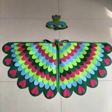 1pc Bird-Wings-Costume For Kids Dress Up, Felt Feathered Owl Parrot Chicken Animal Role Play Costume Halloween Party, Bird-Costume-Peacock-Wings For Kids With Bird, Gift For Girl Boys - Multicolor - View 19