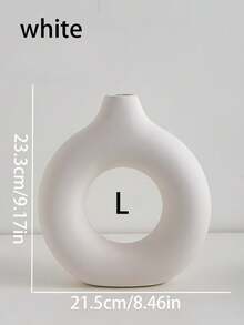 1pc Vaso de flores moderno em formato de donut de plástico de cor sólida, recipiente floral, decoração de vaso estilo minimalista boho neutro para flores frescas, mesa, estante, lareira, sala de estar, quarto, escritório, festa de casamento