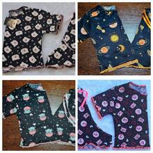 Pijama Feminino Adulto Ondinha Cropped Baby Doll Short Estampado Suede Roupa de Dormir