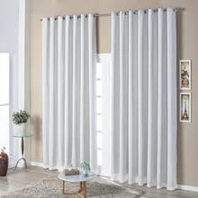 Cortina 4,00 x 2,80 Voil Flame com Forro Blackout Várias Cores - Palha - Visão 2