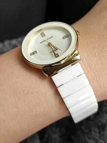 Anne Klein Women's Diamond White Dial White Ceramic Ladies Watch AK/2714WTGB - White - View 6