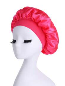 1 件女士纯色缎面宽边睡帽，缎面软帽适合日常使用 - 彩色 - 查看 12