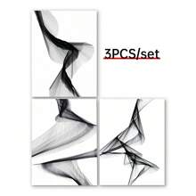 3pcs/Set Nordic Black And White Abstract Art Canvas Posters For Home Decor - Perfect For Hotel, Living Room, Bedroom - Frameless Wall Pictures For Stylish And Elegant Decor, Modern Western Home Decor , Posters For Room, Maximalist Wall Decor , Funky Room Decor Aesthetic, Room Decoration Stuff