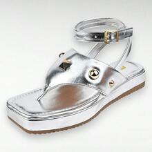 Women's Flat Clogs With Pendant Buckle - Bạc - Xem 2