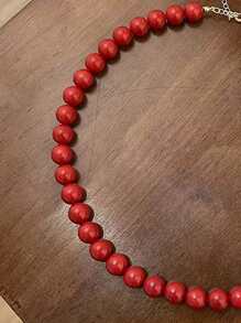 1 pieza Collar de cuentas de perlas de colores exagerados para mujeres, collar con gargantilla de cuentas redondas geométricas de moda, adecuado para uso diario de las mujeres, regalos de festivales, decoraciones de fiestas, conjunto de joyas encantador