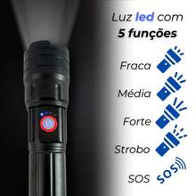 Tactical Flashlight With Emergency Hammer And White Laser Light – Compact And Versatile - màu đen - Xem 4