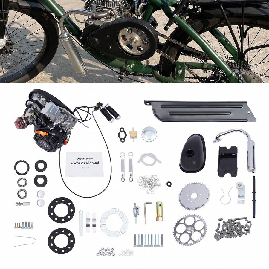 4 Stroke 100cc Motorized Bicycle Engine Kit Set SingleCylinder Gas