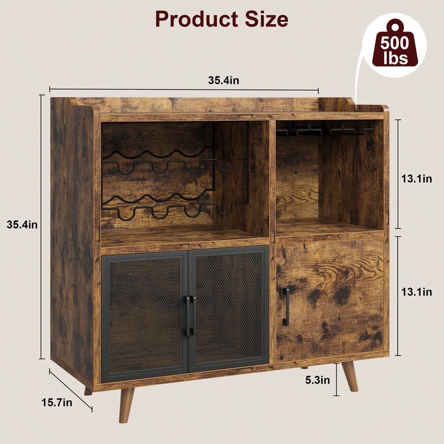 Wood Coffee Bar Industrial Liquor Farmhouse Modern