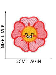 3入組花朵刺繡鐵片 - 杏色 - 查看 9