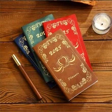 1 件 A6 每日计划笔记本 2025，英语日程本，口袋大小时间管理皮革封面记事本，便携式效率手册 - 彩色 - 查看 10