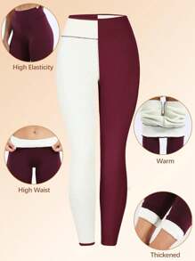 3Pcs Women High Waist Thermal Lined Leggings, Winter Tights - Multicolor - View 3