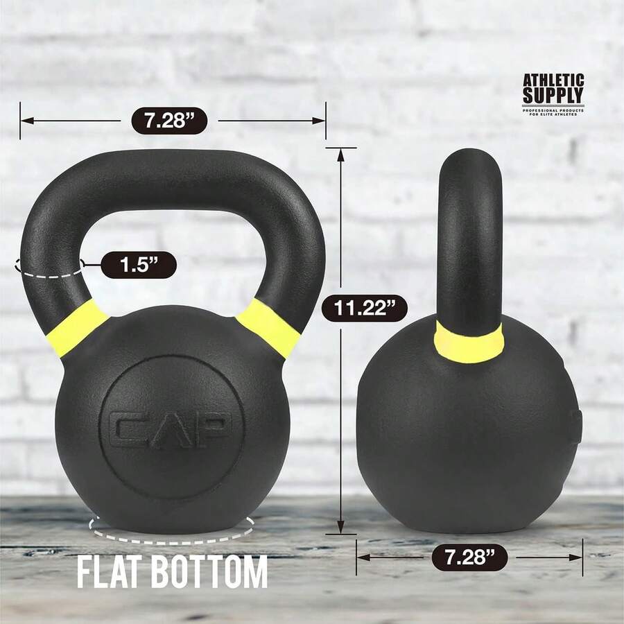 Powder Coated Kettlebells, Black Matte Kettlebell Weights For Strength