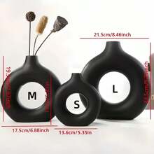 1pc Vaso de flores moderno em formato de donut de plástico de cor sólida, recipiente floral, decoração de vaso estilo minimalista boho neutro para flores frescas, mesa, estante, lareira, sala de estar, quarto, escritório, festa de casamento