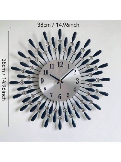 1pc 14.96 Inch Moderne Metal Wand Klok Living Room, Kitchen, Dining Bedroom, Office Non Ticking Easy To Read Silently,Home ,Room Birthday Graduation Bedroom Dormitory Back School view 2