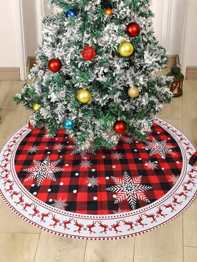 1pc Christmas Tree Skirt, 92cm Diameter Christmas Decorative Mat, Merry Christmas Tree Mat, Christmas Decoration, Christmas Ornaments, Christmas Tree Decorations, Christmas Tree Ornaments, Christmas Decorations For Home, Home Decor, Room Decor, Xmas Gifts, Christmas Gifts, 2026 New Year Decor