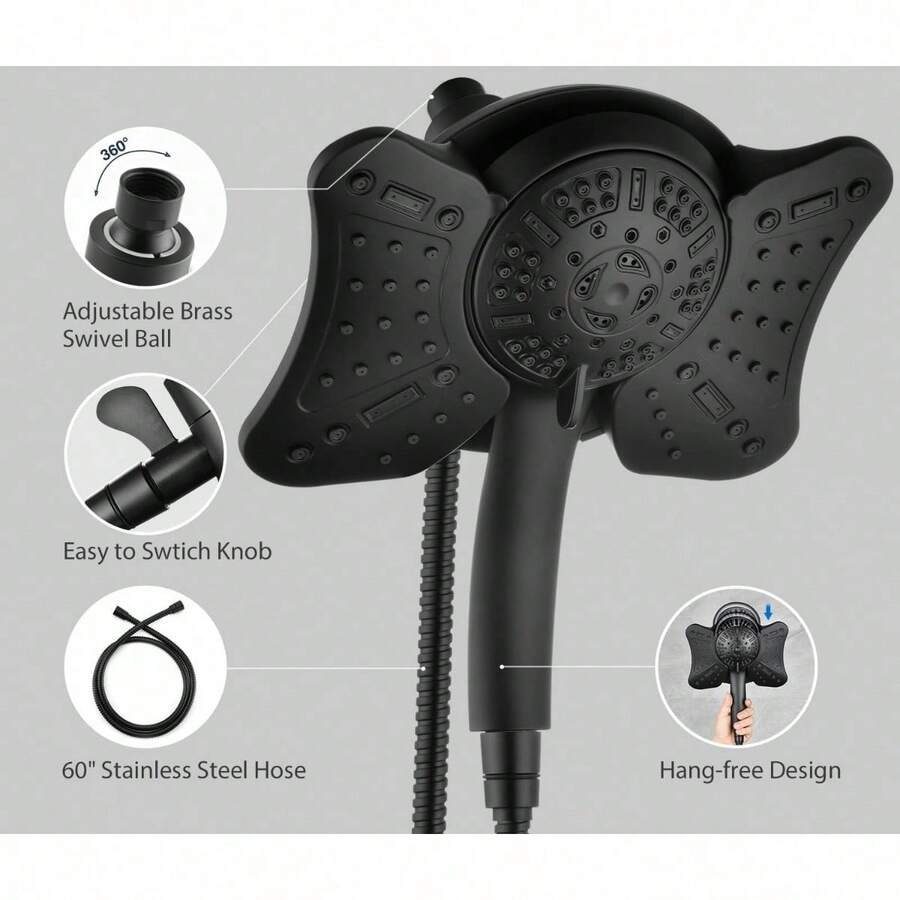 2.5GPM Shower Heads With Handheld Spray Combo High Pressure Rain