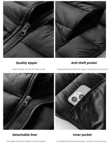 2pcs/Set Lining Winter Jacket Outdoor Windbreaker For Women, Detachable 3-In-1, Hiking Sports, Casual Couple Coats