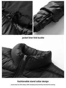 2pcs/Set Lining Winter Jacket Outdoor Windbreaker For Women, Detachable 3-In-1, Hiking Sports, Casual Couple Coats
