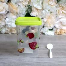 CASAMAX WL 4 piezas. Recipiente de plástico con tapa 900, 700, 400, 300 ml / incluye 4 cucharitas / SE ENVÍA COLOR AL AZAR - Multicolor - Ver 4