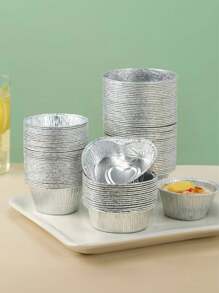 15/20/25/30/35 piezas Moldes para pasteles con forma de corazón para el Día de San Valentín, moldes grandes de aluminio con forma de corazón para magdalenas/cupcakes con tapas, tazas para tartas y pasteles desechables para hornear postres para bodas y cumpleaños