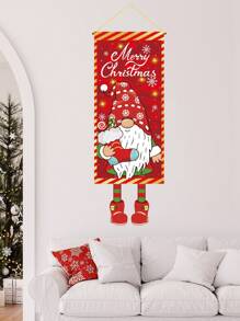 1pc New Christmas Design Polyester Hanging Flags, Perfect Decoration Family Christmas 2025 New Year Party Room Wall Background, Merry Christmas 2025 New Year Gift Door Curtain Decoration Background Banner,Christmas