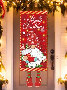 1pc New Christmas Design Polyester Hanging Flags, Perfect Decoration Family Christmas 2025 New Year Party Room Wall Background, Merry Christmas 2025 New Year Gift Door Curtain Decoration Background Banner,Christmas