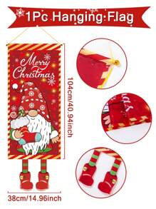 1pc New Christmas Design Polyester Hanging Flags, Perfect Decoration Family Christmas 2025 New Year Party Room Wall Background, Merry Christmas 2025 New Year Gift Door Curtain Decoration Background Banner,Christmas