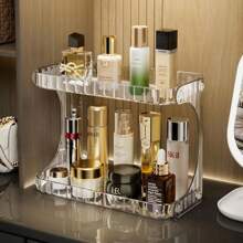 Organizador Prateleira Diamante Acrílico Porta Maquiagem Organização de Cosméticos Beleza linhas 2 Andares