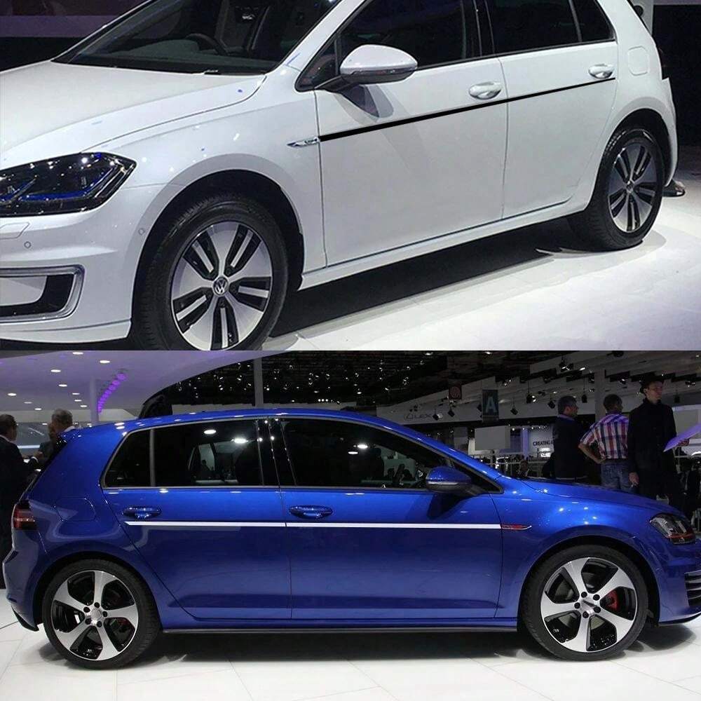2PCS Car Door Side Waistline Stickers Sport Stripe Style Vinyl Film ...