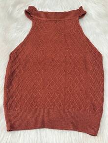 Tank Top Cropped Blouse Tricot Modal Summer Launch - 亮橙色 - 查看 2
