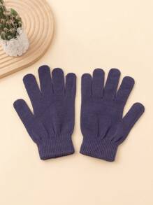 1 Pair Of Solid Color Full Finger Knitted Gloves, Unisex, Y2K Style Outdoor Windproof Casual Winter Warm Gloves Suitable For Commuting Daily Use - Fingerless Gloves - View 16