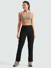 ZUTY Damen Wanderhosen mit Cargo-Taschen, schnelltrocknend für Reisen, Camping, Arbeit mit Reißverschlusstaschen