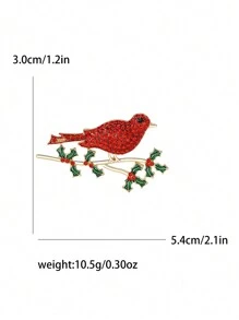 Enamel Northern Cardinal Pins For Women Rhinestone Red Bird Brooches Event Party Backpack Decoration Clothes Accessories - Red Bird - View 8