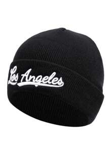 1pc Los Angeles Embroidery Personalized Warm Autumn/Winter Knitted Beanie Hat For Men - Royal Blue - View 5