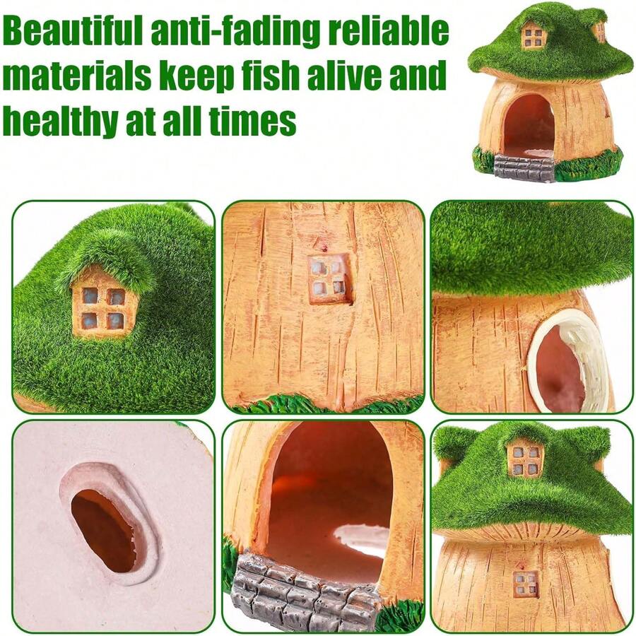 Fish Tank Decorations, High Quality Resin Moss And Mushroom Aquarium