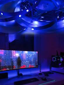 1 Roll RGB LED Strip Lights, USB Powered Plug And Play, Self-Adhesive Easy Installation, No Remote Control Needed, Color And Mode Switching Via Button On Data Cable, Suitable For Desk, TV, Computer Backgrounds, Holiday Parties, Home Decor, Multi-Purpose Ambient Lighting Strips, Recommended 1M To 5M Freely Cuttable To Fit Different Scenarios, Create A Colorful And Cozy Personalized Lighting Space! - USB-three-button Controller - View 5